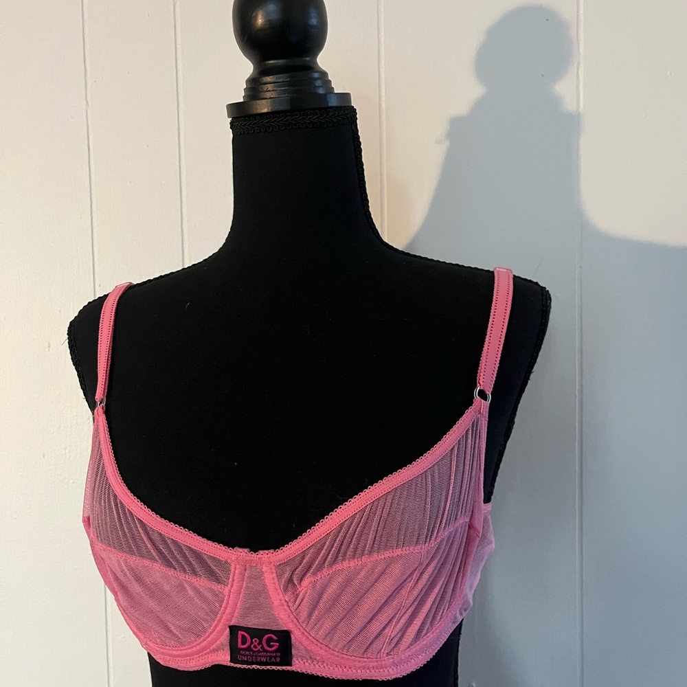 Dolce & Gabbana Pink Full-Coverage Bra with Underwire Support